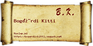 Bogárdi Kitti névjegykártya