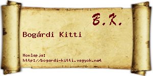 Bogárdi Kitti névjegykártya