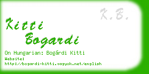 kitti bogardi business card